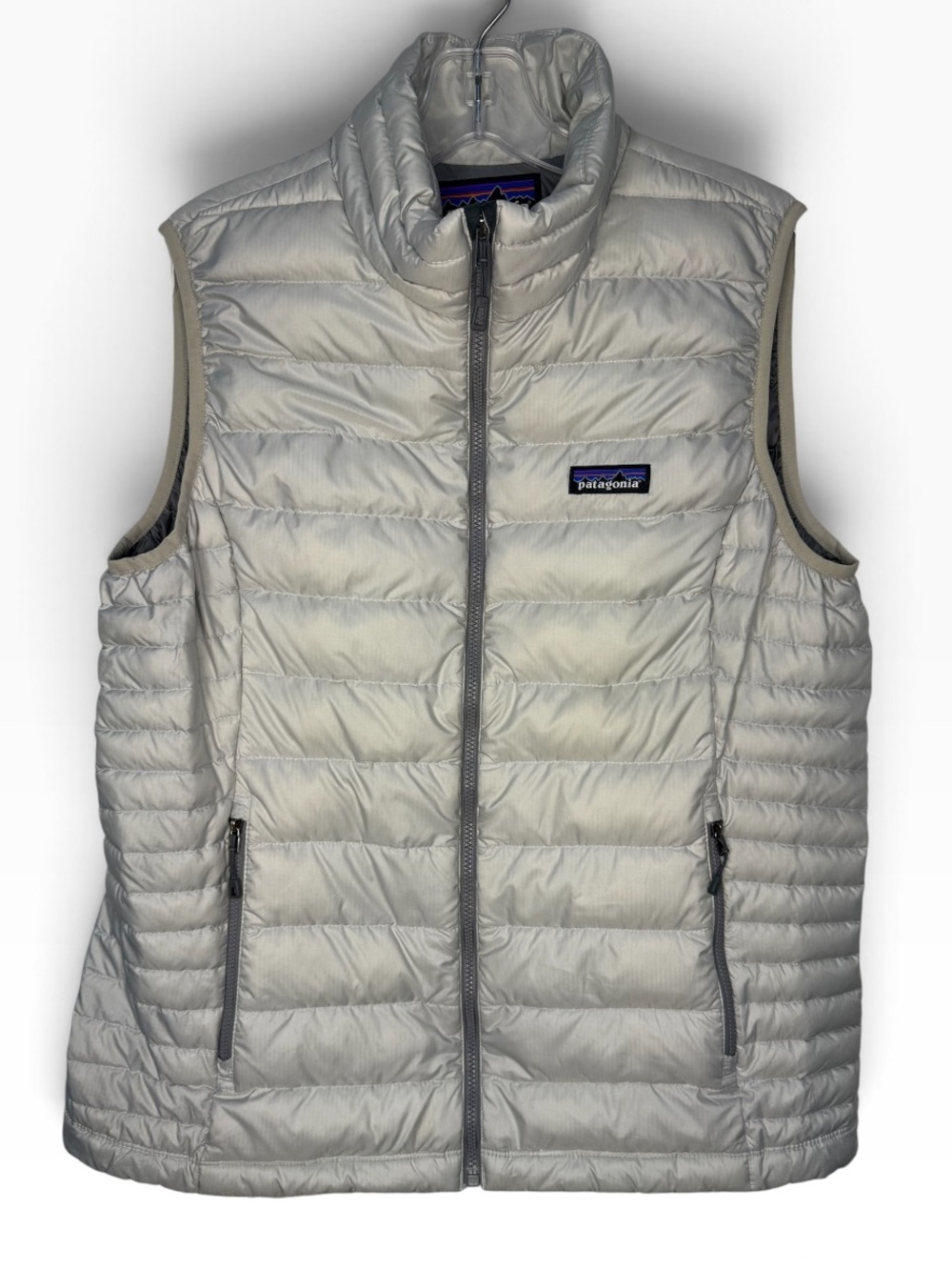 Patagonia Women's Down Sweater Vest Tailored Grey Quilted Puffer - Large